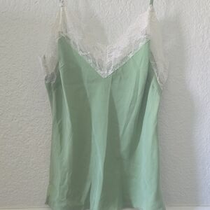 Lace-Trimmed Mint Green Chemise